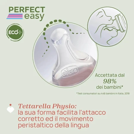 Chicco Perfect Easy Eco+ 330 ml Babyflasche – schneller Durchfluss