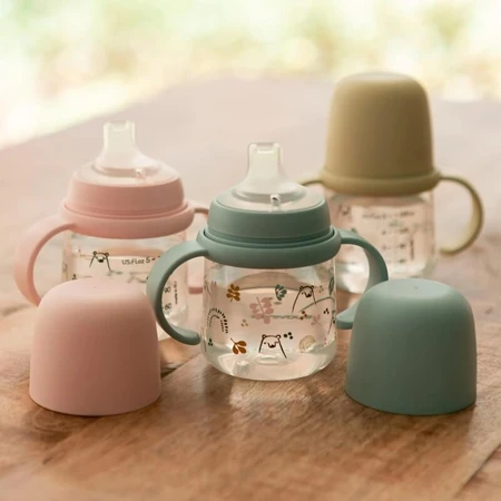 Suavinex My Family - Premier biberon avec poignée et tétine en silicone - Rose