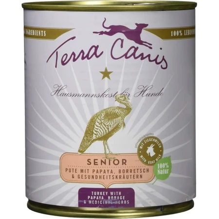Terra Canis Senior cu curcan – hrană umedă pentru câini în vârstă, 800 g