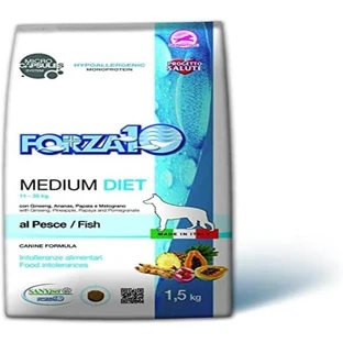 Forza10 Forza 10 Medium Fish Diet - Aliment complet pour chiens adultes souffrant d'intolérances alimentaires, 1,5 kg