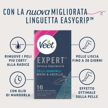 Veet Expert - 16 bandes dépilatoires pour le maillot et les aisselles