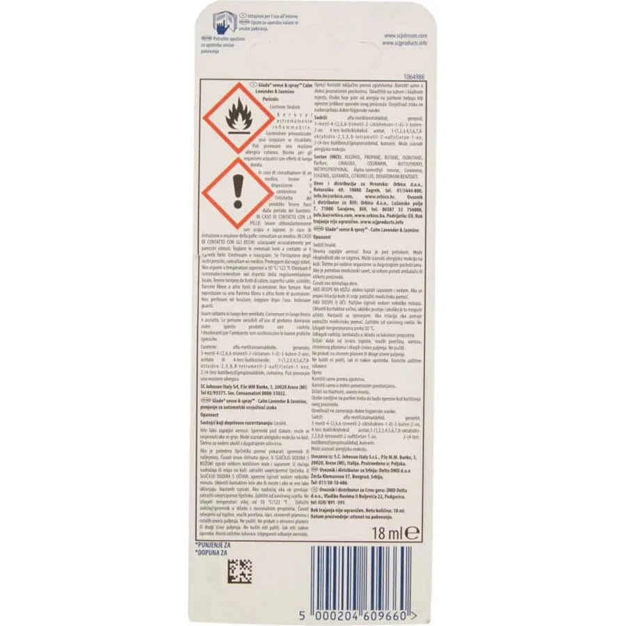 Recambio de Glade para el ambientador automático Sense &amp; Spray, 1 unidad, aromas variados