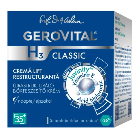 Gerovital H3 Classic vochtinbrengende nachtcrème, 50 ml, Farmec