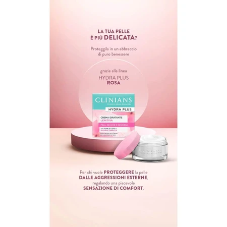 Clinians Hydra Plus – Beruhigende, feuchtigkeitsspendende Gesichtscreme für trockene und empfindliche Haut, 50 ml