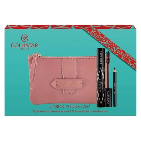 Collistar-cadeauset: Flawless Mascara + Mini Professional Eye Pencil + elegante clutch