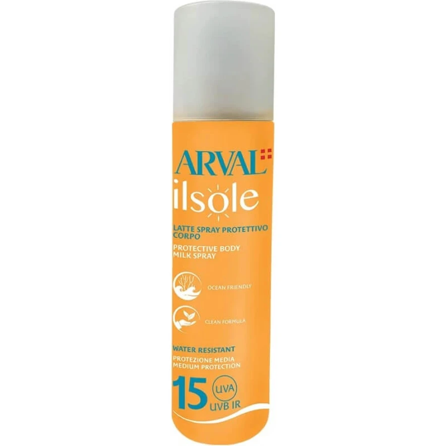 Arval crema solare 15 spf spray latte corpo ilsole protezione media 200 ml