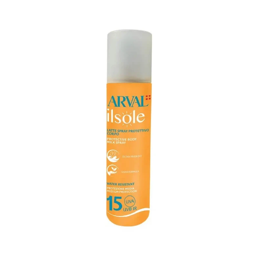 Arval crema solare 15 spf spray latte corpo ilsole protezione media 200 ml