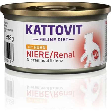 Kattovit Chicken Kidney Pate - Dietary Pate for Cats with Kidney Failure, 85 g