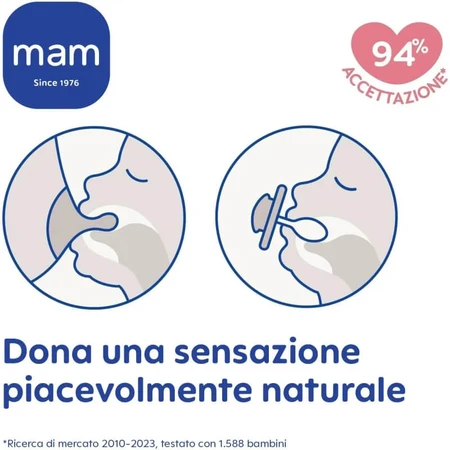 Mam Original 2–6 m – 2 silikonowe smoczki – jasnoniebieskie: ceny i cechy