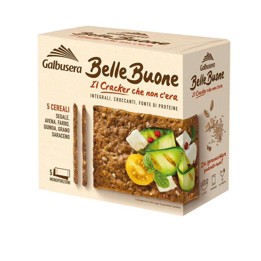 Bellebuone volkoren crackers met 5 granen, 200 g, Galbusera