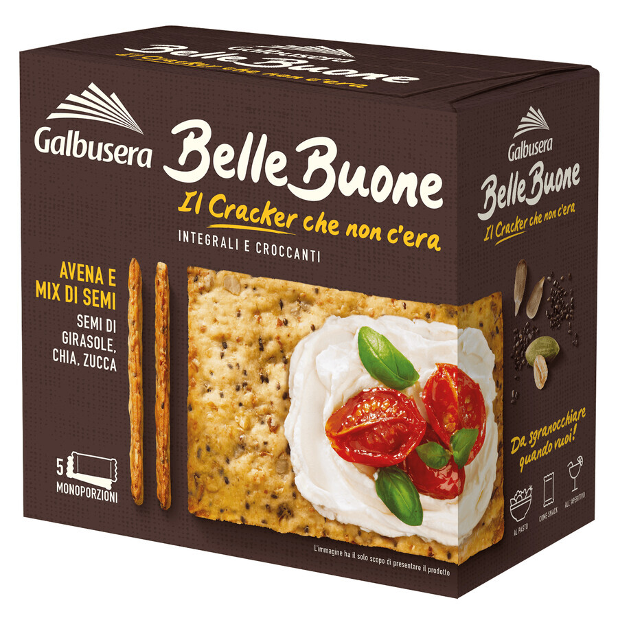 Volkoren crackers met Bellebuone zadenmix, 200 g, Galbusera