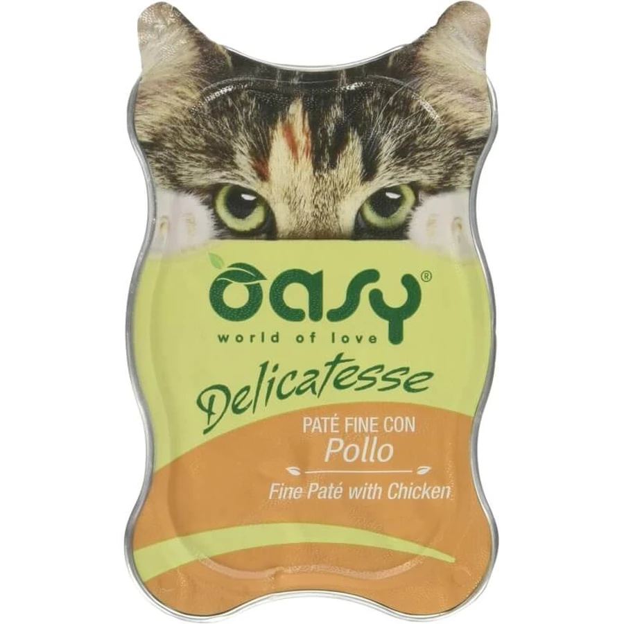 Oasy Wet Cat Delicatessen Hühnerpastete – Alleinfuttermittel für Katzen, 85 g