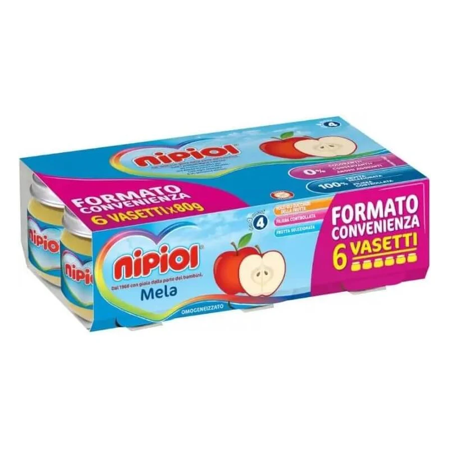 Nipiol Apfel-Babynahrung 6 x 80 g