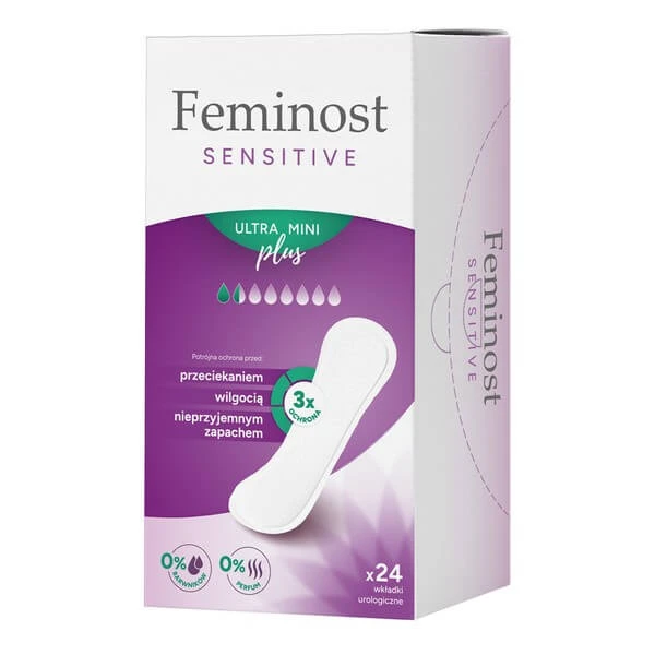 Feminost Sensitive, urologische inlegkruisjes, Ultra Mini Plus, 24 stuks.