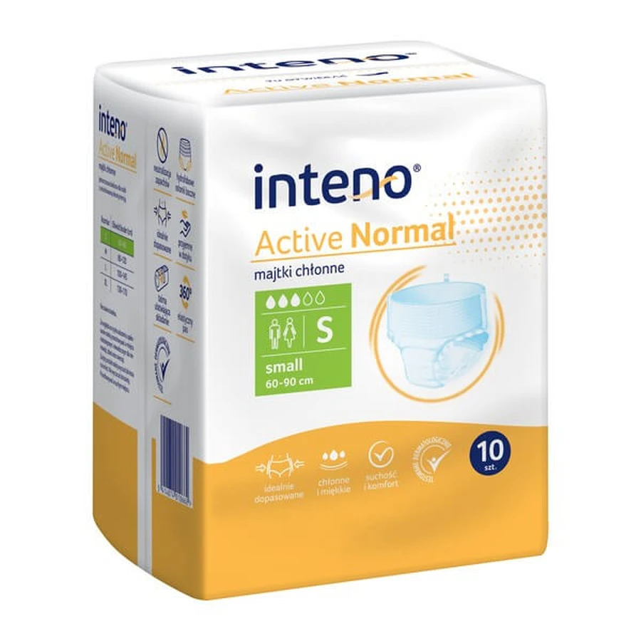 Inteno Active Normal, ropa interior absorbente, talla S, 10 unidades.