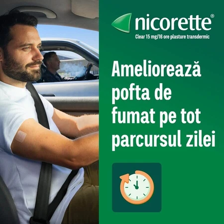 Nicorette Clear 15 mg, 4 x 7 pleisters, McNeil