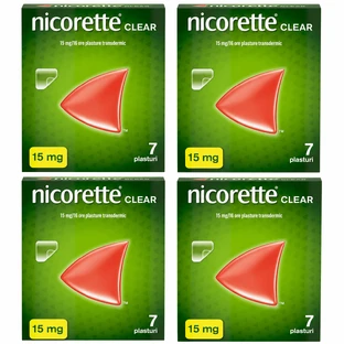 Nicorette Clear 15 mg, 4 x 7 pleisters, McNeil