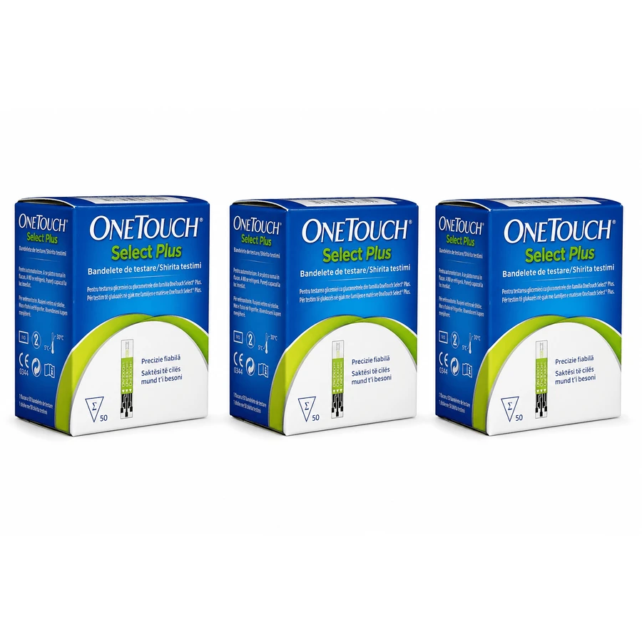 OneTouch Select Plus bloedglucoseteststrips, 3 x 50 strips, Lifescan