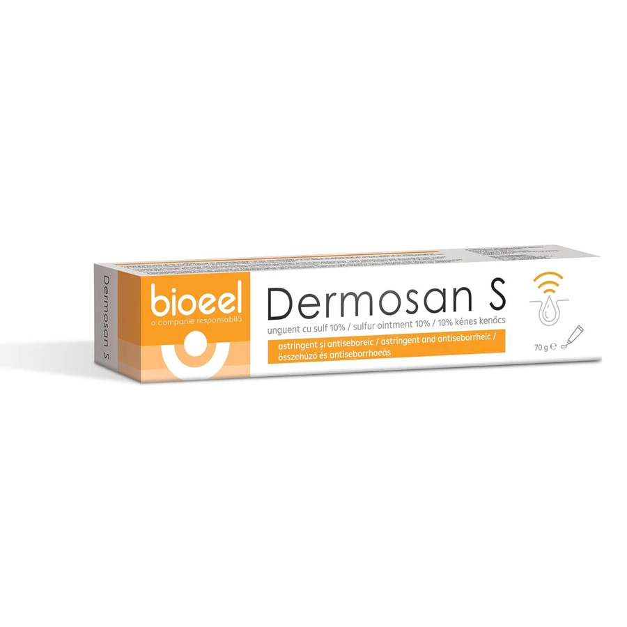 Dermosan S 10 % Schwefelsalbe, 4 × 70 g, Bioeel