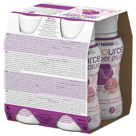 Resource Diabet Plus, aardbeiensmaak, 16 x 200 ml