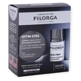 Filorga OPTIM-EYES 3-in-1 oogcontourcrème 15 ml + SKIN-PREP enzymatisch reinigingsschuim 30 ml (gratis)