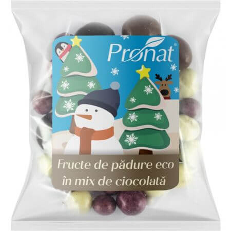 Fructe de padure bio in mix de ciocolata, 50 g, Pronat