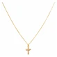 Farma Bijoux – hipoalergiczny naszyjnik z krzyżem z białego kryształu, pozłacany, 45/48 cm
