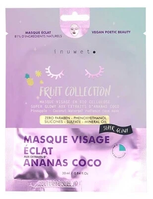 Inuwet Fruit Collection Ananas-Kokos Radiance-gezichtsmasker 30 ml