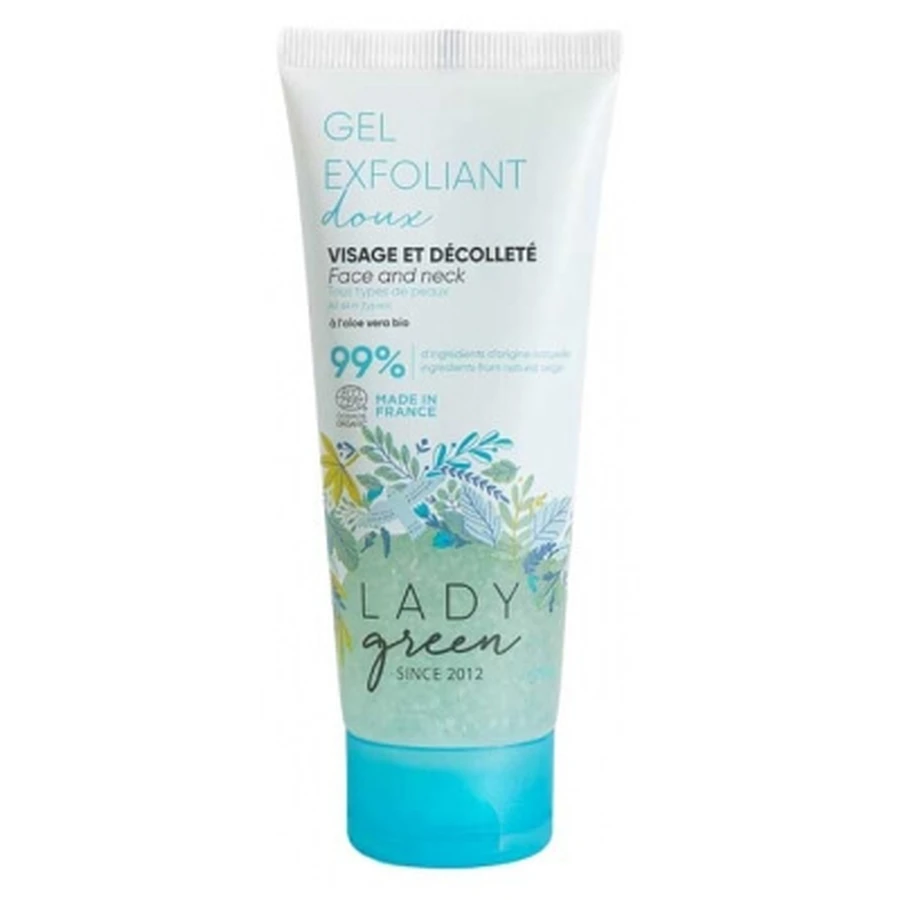 Lady Green Biologische Milde Exfoliërende Gel voor gezicht en decolleté, 75 ml