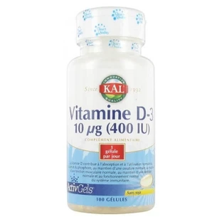 Kal Vitamin D-3 10 µg (400 IU) 100 Capsules