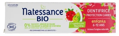 Natessance Biologische tandpasta voor kinderen van 6–12 jaar, bescherming tegen gaatjes, 75 ml