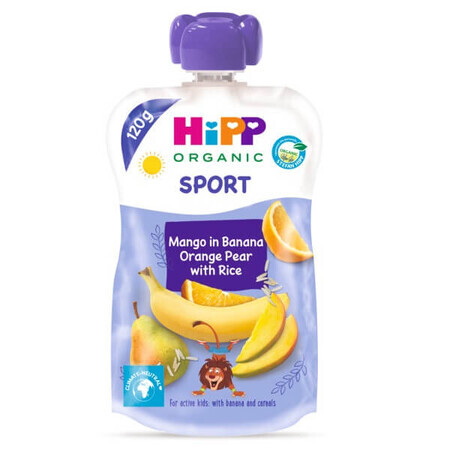 Hippis Sportpüree mit Birnen, Mango und Orangen, 120 g, Hipp