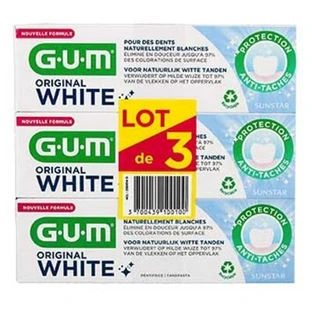 Dentifricio GUM Original White, confezione da 3 (75 ml ciascuno)