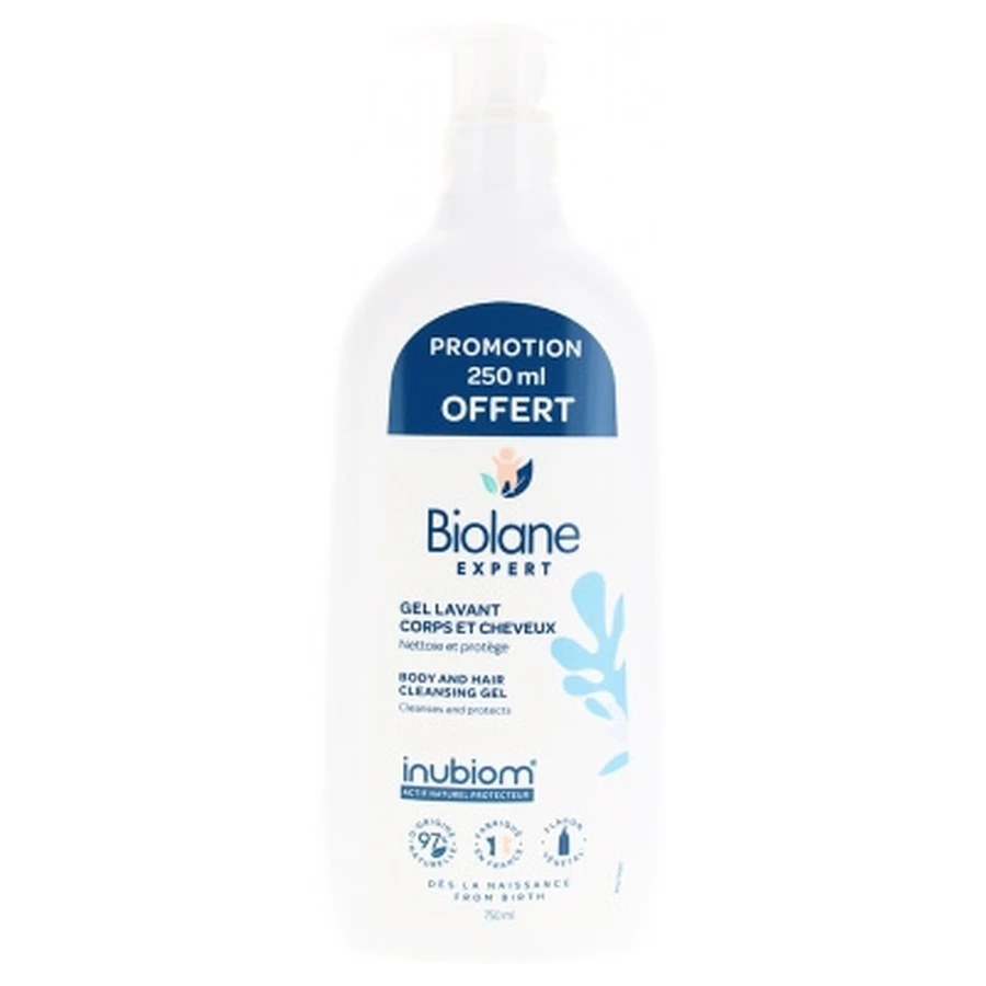 Biolane Expert Reinigingsgel voor lichaam en haar 500 ml + gratis 250 ml