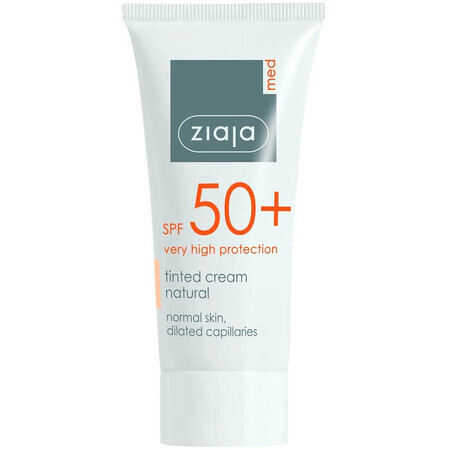 Zonnebrandcrème met hoge beschermingsfactor SPF 50+, 50 ml, Natuurlijke tint, Ziaja