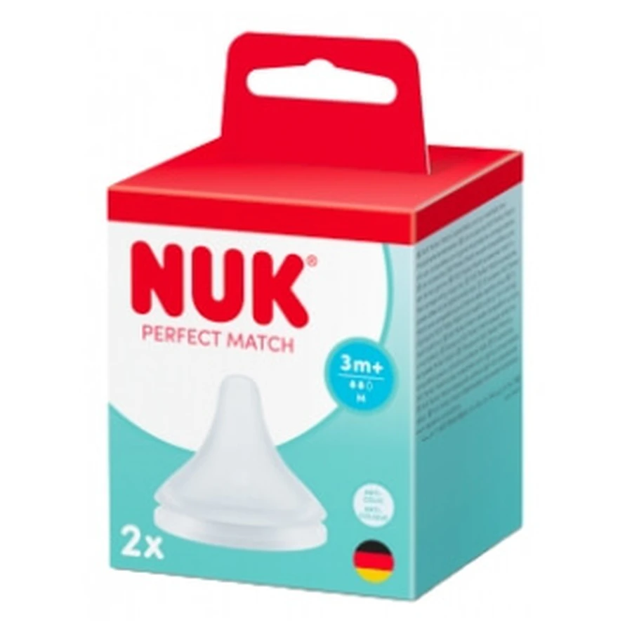 NUK Perfect Match 2 Silicone Pacifiers, M Hole, Anti-Colic, 3 Months and Up