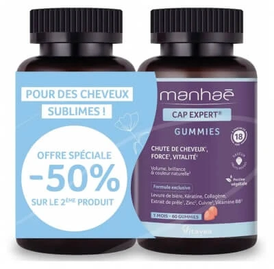 Vitavea Manhaé Cap Expert, verpakking van 2 x 60 gummies