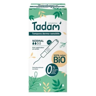 Tadam' Dermo-Sensitive Pads with Applicator, Organic, Regular, 16 Pads