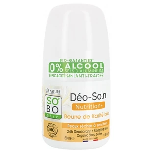 Léa Nature SO BIO étic 24-godzinny dezodorant nawilżający z masłem shea – organiczny dezodorant w kulce 50 ml