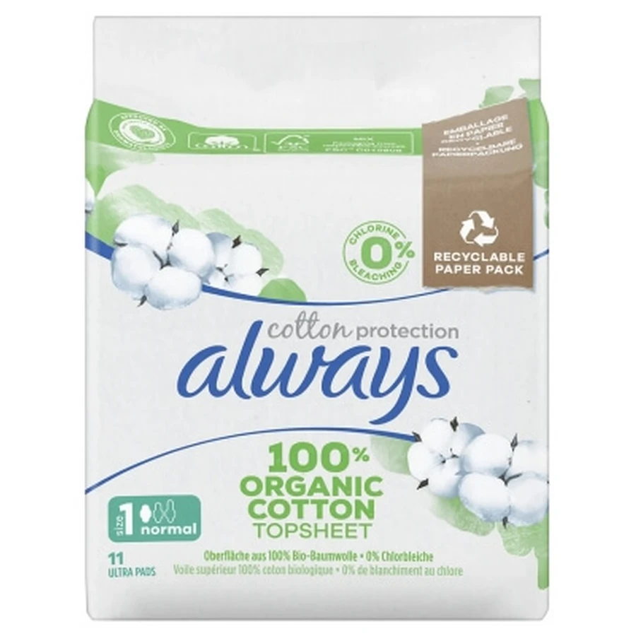 Always Cotton Protection 11 – podpaski higieniczne, rozmiar 1: ceny i cechy