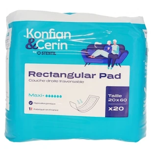 Stentil Konfian & Cerin rechteckiges Polster, 20 gerade Lagen, Durchgangsausführung, Maxi, 20 x 60 cm
