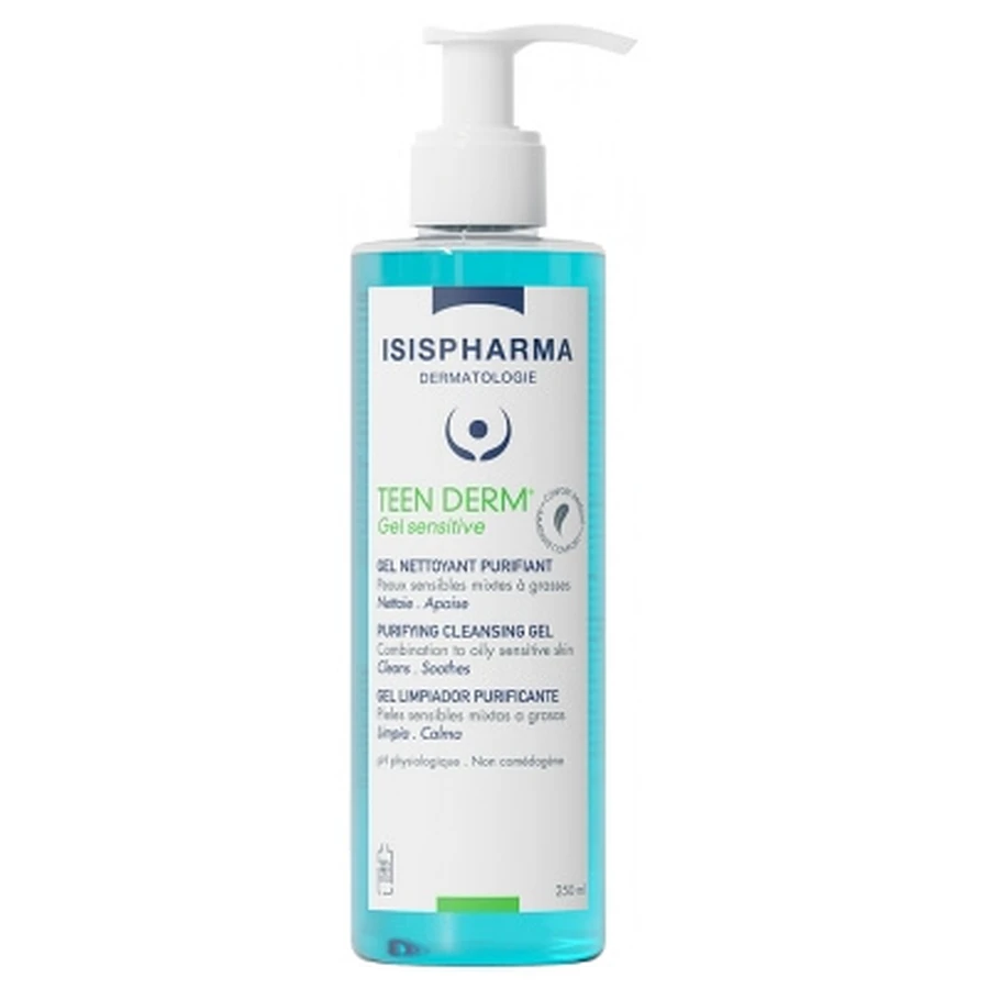 Isispharma Teen Derm Sensitive – oczyszczający żel do mycia twarzy 250 ml: ceny i cechy