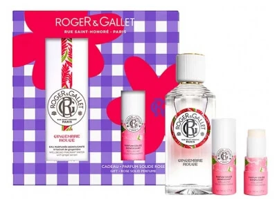 Roger & Gallet Red Ginger Well-Being geurwater cadeauset 100 ml + gratis Well-Being vast parfum (roos) 5 g