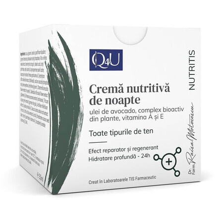 Nutritis Q4U Crème de nuit nourrissante, 50 ml, Tis Pharmaceutical