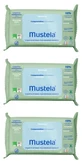 Mustela composteerbare geparfumeerde reinigingsdoekjes, verpakking van 3 x 60 doekjes