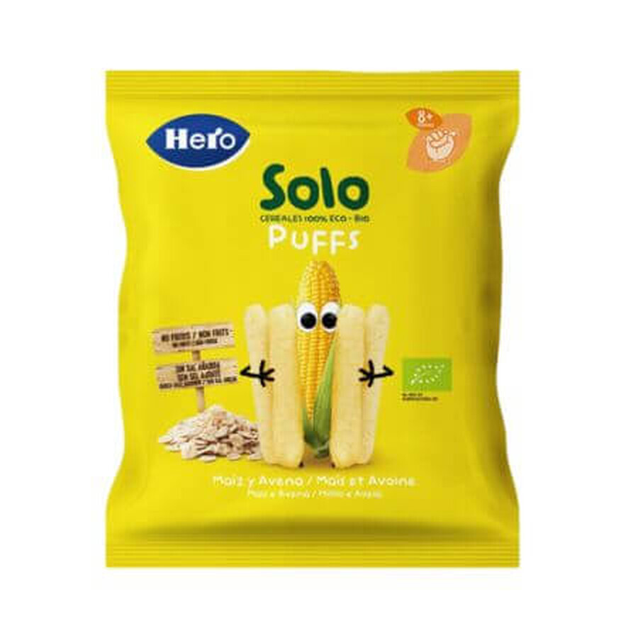 Snack ecologic cu porumb si ovaz, +8 luni, 250 gr, Hero