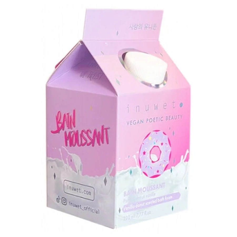 Inuwet Spumă de baie cu parfum de gogoașă cu vanilie, 230 ml