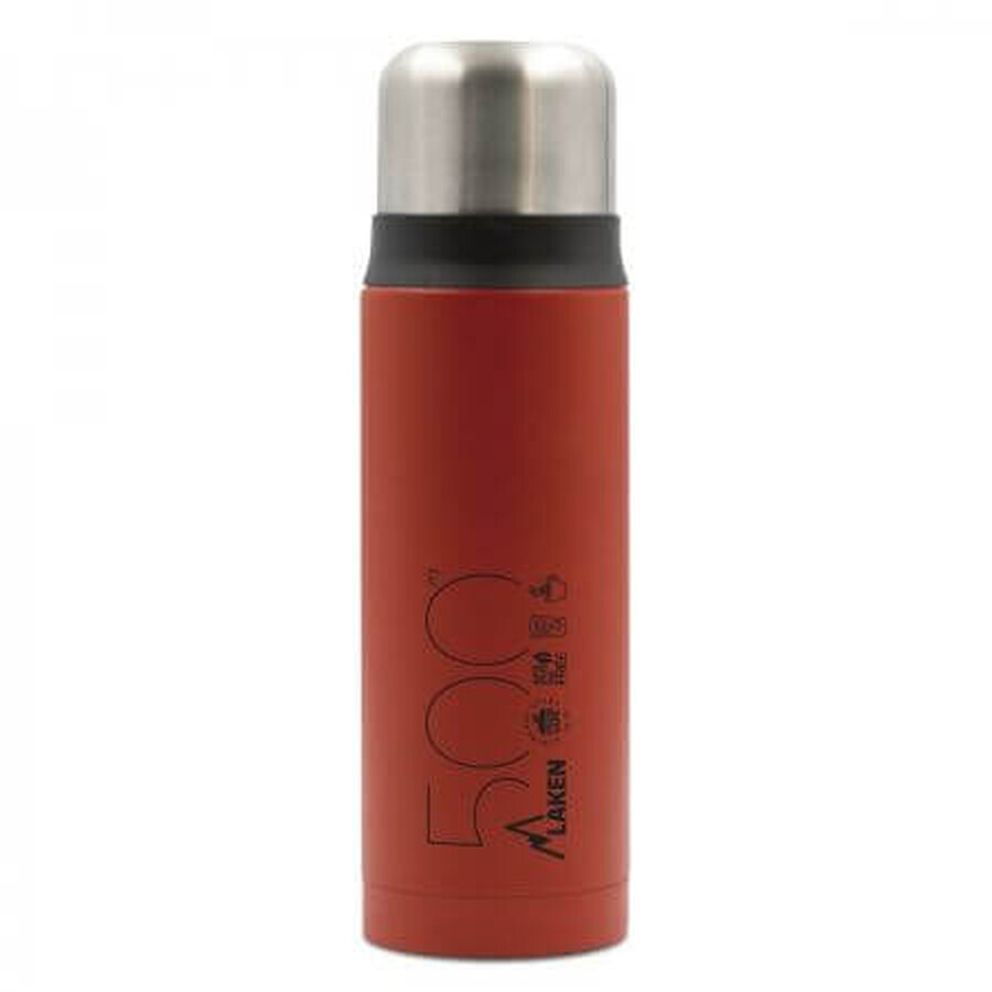 Thermos en acier inoxydable pour liquides, rouge, 500ml, Laken