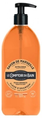 Le Comptoir du Bain Traditionele Marseillezeep met oranjebloesem, 1 l