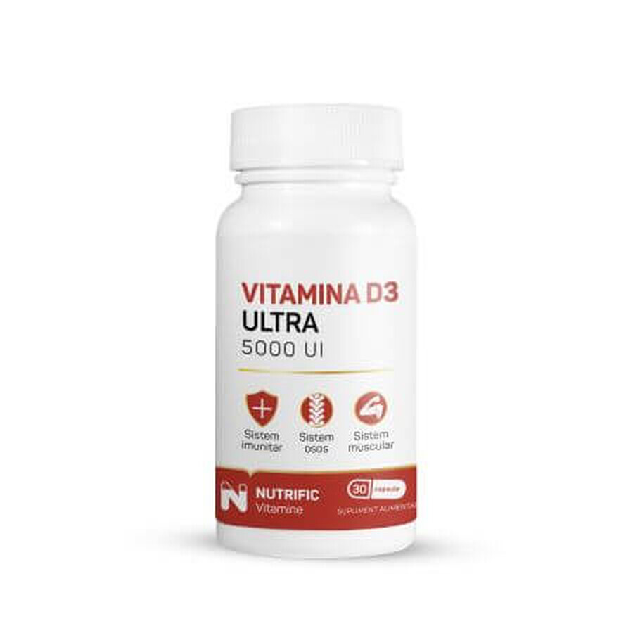 Vitamin D3 Ultra, 5000IU, 30 Kapseln, Nutrific